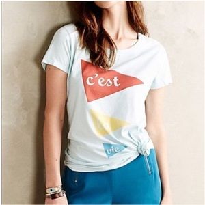 Anthropologie Sol Angeles C’est La Vie Graphic Tee